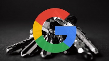 Google G logo and keys
