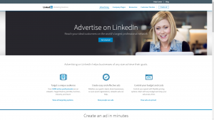 LinkedIn Ads homepage