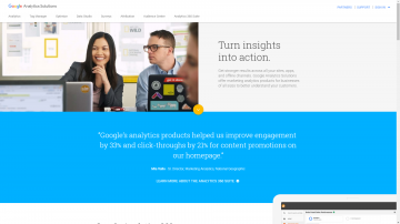 Google Analytics homepage