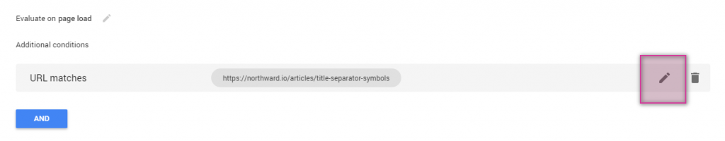 Google Optimize edit Targeting
